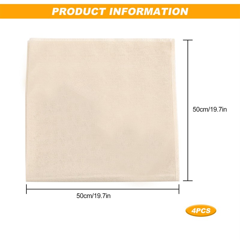 Cheese Cloth Strainer, 50 x 50 cm Cheese Cloths Cheesecloth