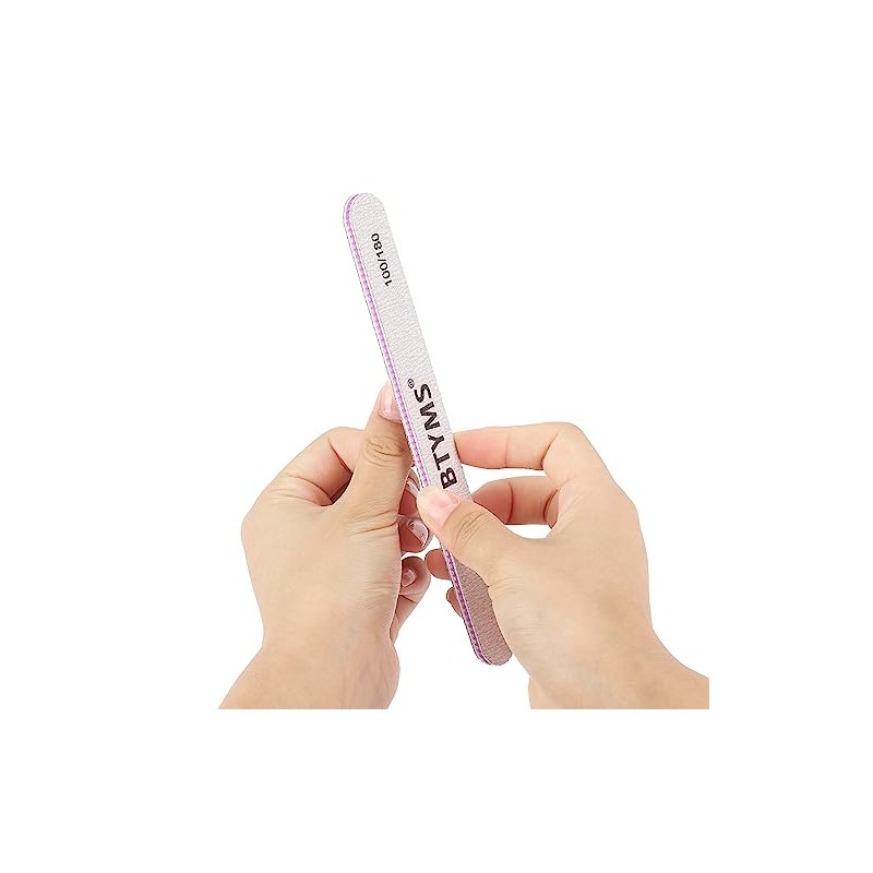 BTYMS 25 limas de uñas de grano 100/180 de doble