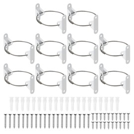 MECCANIXITY 8" Furniture Anchors, 10 Sets Anti Tip Furniture Anchors Stainless Steel Furniture Securing Wall Anchors for Earthquake Straps Home Safety, White