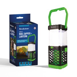 Brookstone 2-in-1 Bug Zapper + High-Powered Lantern - Dual-Mode Rechargeable Device