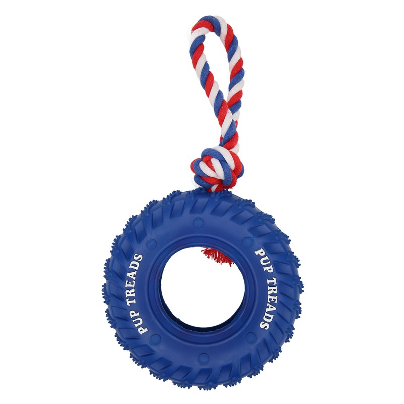 Dog Tire Chewing Toy Bite Resistant Treat Dispensing Rubber Aggressive