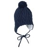 Sterntaler Hat with bobble and knitted hat with bobble., navy,