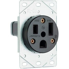 Legrand Pass & Seymour 3804CC6 50 Amp 250V 2 Pole 3 Wire Power Outlet Flush Receptacle, NEMA 6 50R, Black (1 Count)