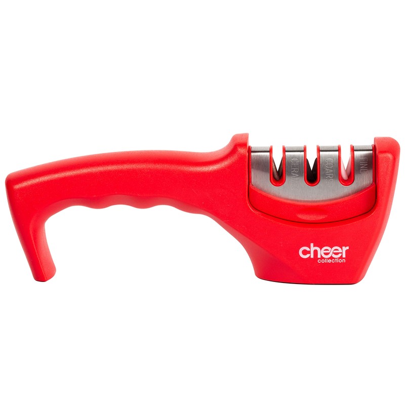 Cheer Collection 3-in-1 Knife Sharpener, Professional Blade Sharpening System for