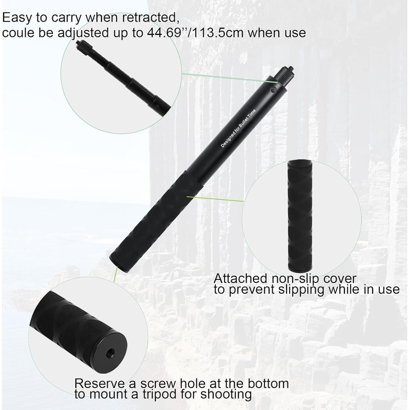 1.2m Invisible Selfie Stick For Bullet Time Handle For Insta360