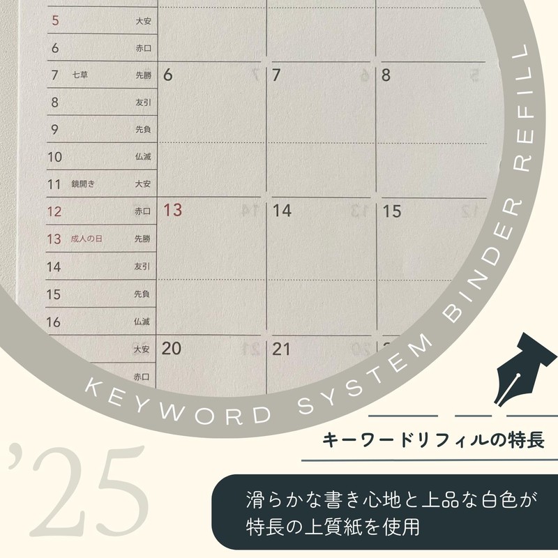 Reimei Fujii WWR2563 Personal Notebook, Refill, 2025, Bible Size, Keywords,