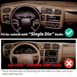 DOTCOM Dash Trim Bezel Cover Single Din Beige Compatible with Chevy Blazer S10 GMC Jimmy S15 Sonoma 1998 1999 2000 2001 2002 2003 2004(Not Fit Double Din)