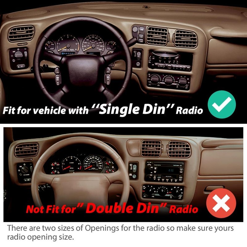 DOTCOM Dash Trim Bezel Cover Single Din Beige Compatible with