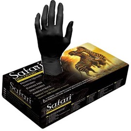 Mexpo Black Latex Gloves Premium SIze: Large - Safari 100/Box Mechanic - tattoo - Law Enforcement