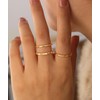 FUNEIA Pack of 3 Rings Gold Ladies Women 14k Gold-Plated