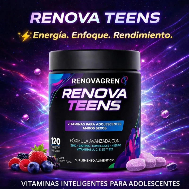 Vitaminas Adolescentes 18años Enfoque Energía Rendimiento Frutos Rojos