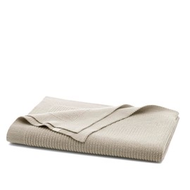 BOLL & BRANCH Ribbed Knit Baby Blanket - Heathered Oatmeal - Toxin-Free 100% Organic Cotton - Machine Washable - Soft, Breathable - 30” x 40”