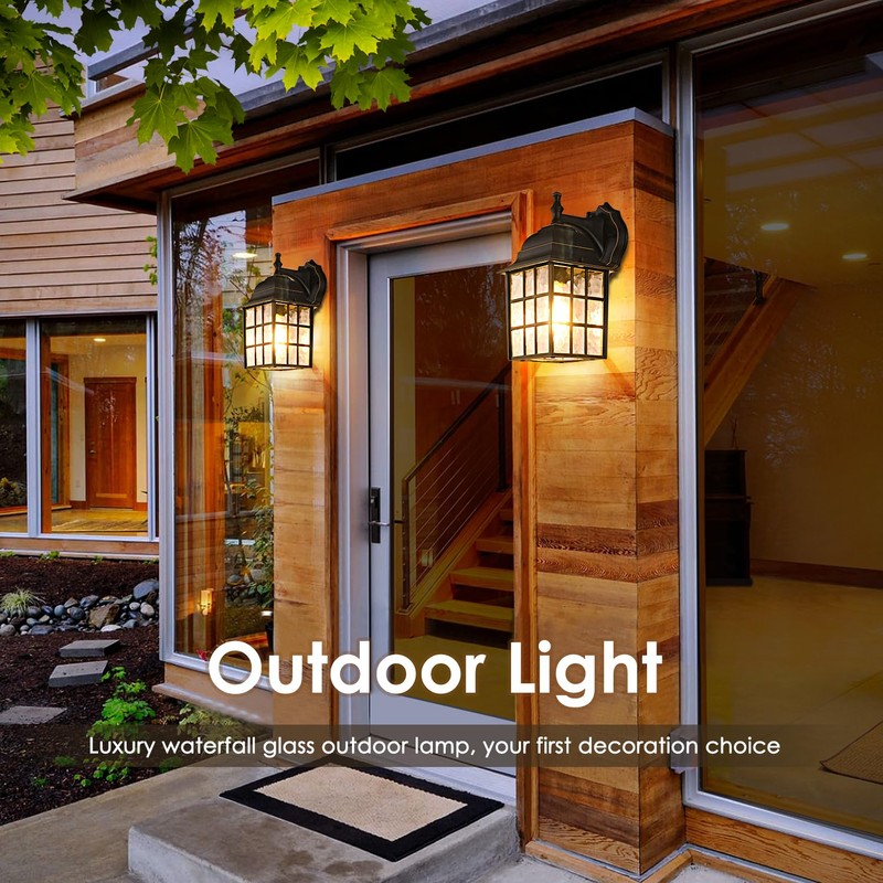 Dusk to Dawn Outdoor Wall Light Fixture, Waterproof Exterior Wall