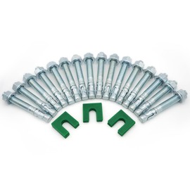 46 Pcs Car Lift Install Kit Including 16 Pcs M20 (3/4") x 5-1/2" Wedge Anchor Bolts and 30 Pcs 3/64" Leveling Shims For 2 Post 4 Post Car Lift Leveling Installation