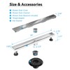 Shower Drain Stainless Steel for Bathroom: Brushed Nickel Linear Shower