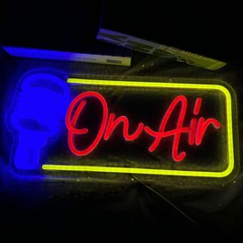 On Air Led Neon Sign Podcast Studio Neon Sign On Air Sign Streaming Sign Cool Led Signs Game Room Wall Art Decor Scene Decor, Acoustic Music Club Studio Wall Led Sign
