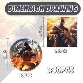 deenor 40Pack Game Call Birthday Party Supplies include 20 plates, 20 napkins for Call of-Duty Party Decoration