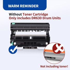 DR630 Drum (Not Toner) - Replacement Compatible for Brother DR-630 Drum Unit for Brother HL-L2300D HL-L2340DW HL-L2360DW HL-L2380DW DCP-L2540DW DCP-L2540DW MFC-L2705DW MFC-L2707DW Printer (2 Black)
