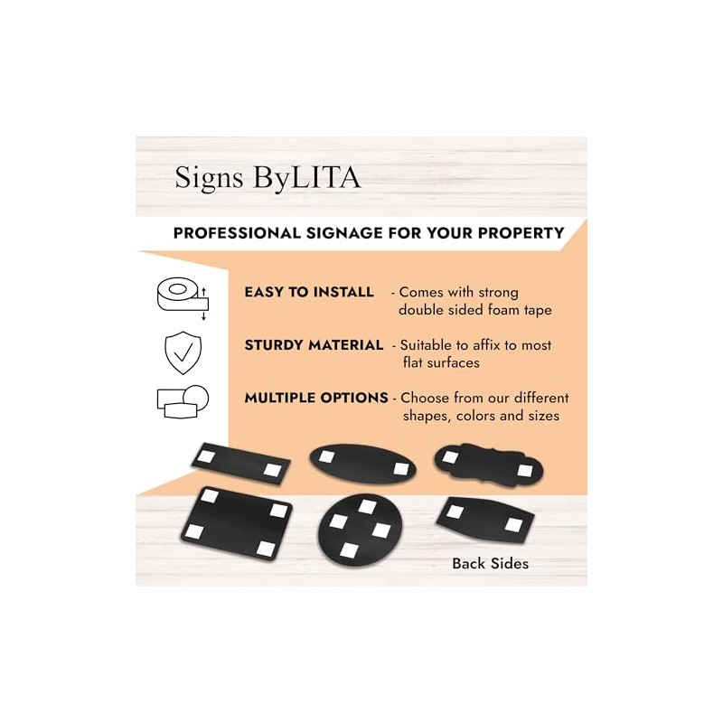 Signs ByLITA Basic Private Sign (Black) - Medium 1 Pack
