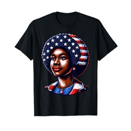 Iconic Woman Portrait With Flag Empowerment Artwork T-Shirt