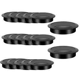 Jimkply 15 Pieces Cable Grommet Black Round Cable Grommet 60mm Cable Grommet Desk Cable Management Tool for Home, Office and School