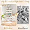 MODOWEY 6 Tier Rotating Earring Holder Organizer, Adjustable Metal &