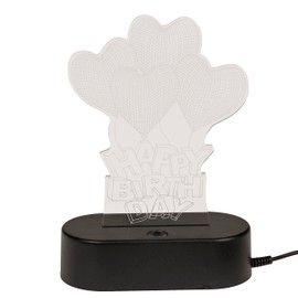 MIK funshopping 3D Light Night Light 3D Effect Lamp with Colour Changing 20 cm High (Happy Birthday)
