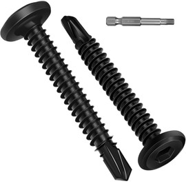 Wavanta 50Pcs Self Tapping Screws, 5.5 x 50mm Flat Head Self Drilling Screws for Metal, Black Stainless Steel Screw, Hex Socket, Tek Screw with Screwdriver Bit
