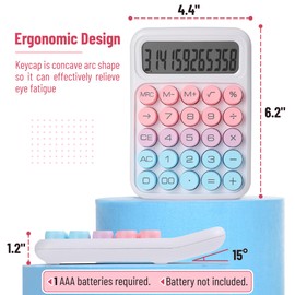 Mr. Pen- Mechanical Switch Calculator, 12 Digits, Large LCD Display, Colorful Calculator Big Buttons, Back to School Supplies