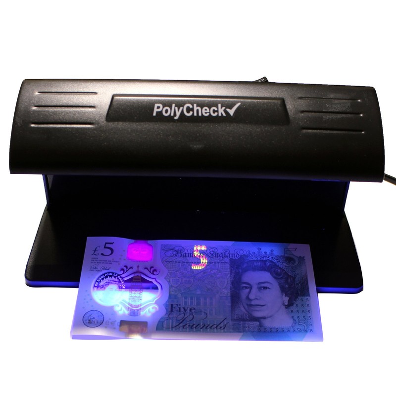 PolyCheck 2-in-1 UV Counterfeit Money Detector with 2 Spare DuraBulb