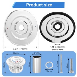 Shower Trim Kit, Compatible with Moen T470 Chateau Shower Trim Kit, for Dual Seal Cartridge Trim Kit and Single Handle Tub/Shower Trim, Includes Escutcheon, Tubes, Shower Handle and Screws, Chrome