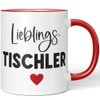 JUNIWORDS Tasse, Lieblings-Tischler, Rot (7771892)