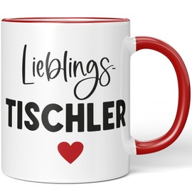 JUNIWORDS Tasse, Lieblings-Tischler, Rot (7771892)