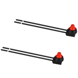 OWOFYDR 2PCS Waterproof RV Push Button Switch 12V ON/Off SPST Switch for Motorcycle/Auto Car Bathroom Fan with 4.5'Lines KP-107-2PCS (2, Red)