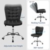 Yaheetech Armless Desk Chair Modern Tufted Office Chair Faux Leather