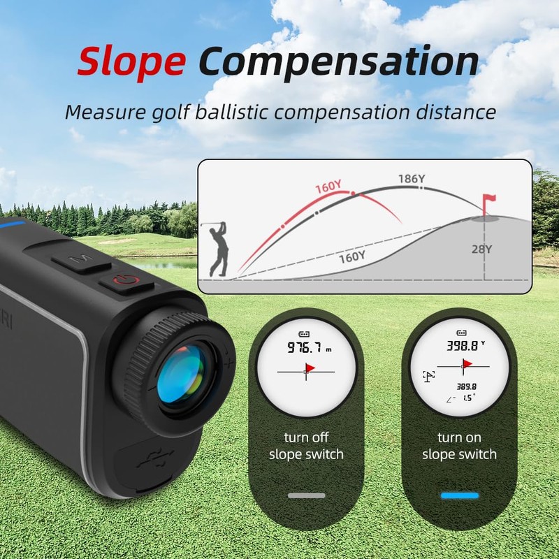 REVASRI Range Finder Golf Rangefinder with Slope, 1000 Yards Golf