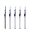 SpeTool 5Pcs Tapered Ball Nose Carving End Mill 1/8 inch
