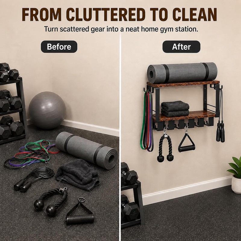 Tonal Accessories Gym Storage Rack with Yoga Mat Holder and