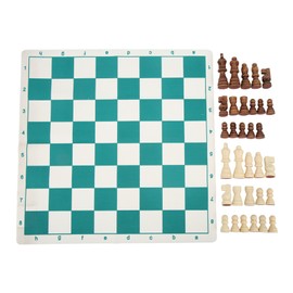 International Chess Set Chess Pieces with PU Checkerboard Chess Board Game Kit for Professionals Beginners
