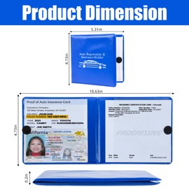 Pacific Mailer Auto Registration and Insurance Card Holder 2 Packs Car Document ID Holder Glove Box Organizer Car Accessories, Blue