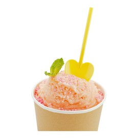 3.5 Inch x 1.25 Inch Heart Spoons, 100 Disposable Mini Plastic Spoons - Heart-Shaped, For Desserts, Baby Yellow Plastic Tasting Spoons, For Parties Or Events - Restaurantware