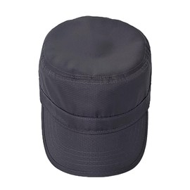 RUNQIU Men's Work Cap, Mesh Summer Cool Hat, Military Hat, Light & Flimsy, Quick Drying, Solid, Military, Adjustable, 23.2 - 24.8 inches (59 - 63 cm), Stylish, Outdoor, Gray (quick dry)