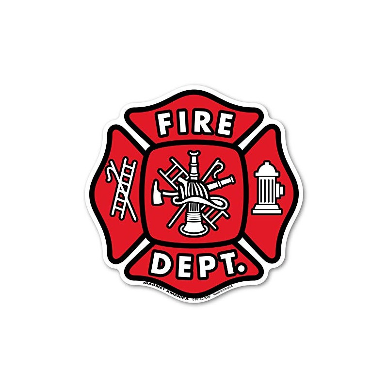 Maltese Cross Fire Department Magnet by Magnet America Is 5.875"