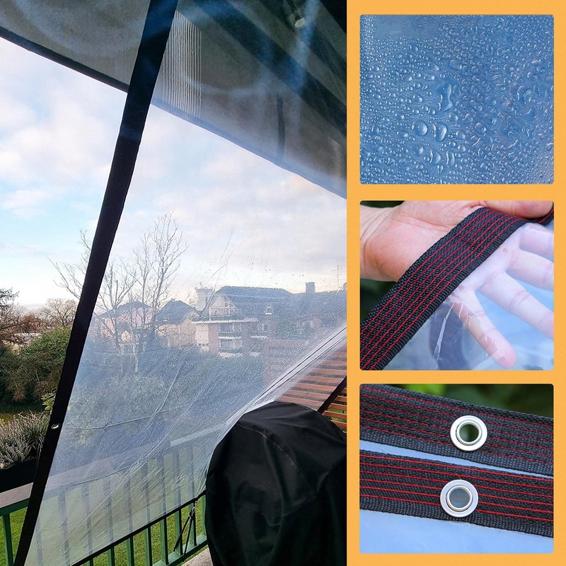 Curfakul Clear Tarps Heavy Duty Waterproof 8x10 FT - Plastic
