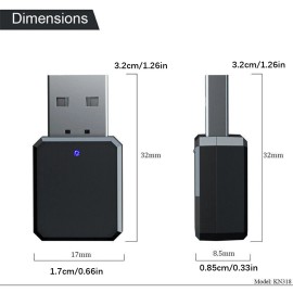 Unbranded 3.5mm USB Bluetooth 5.1 Audio Stereo AUX Wireless Receiver Adapter Built-in Mic