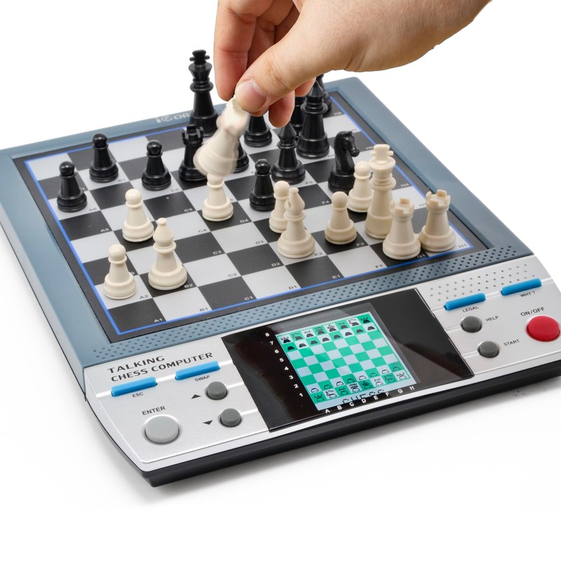 iCore Electronic Chess Set Pro Black: Talking Tutor, Learning Tactics,