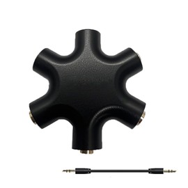 Typheoniks 5-Jack Audio Headphone Splitter for 3.5mm Devices Multi Earphone Splitter Adaptor 5 Ports Female Connector Adapter