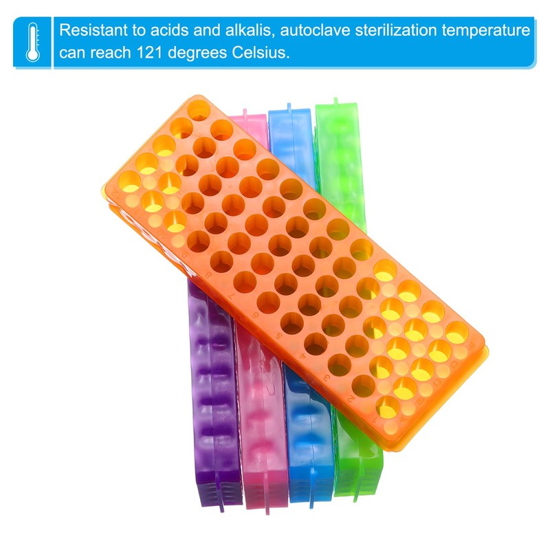 PATIKIL 60 Wells Tube Rack, 1set Vial Rack Double Panel