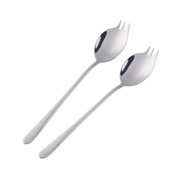 Buyer Star Spreader Spoon, Salad Spoon, Ramen Spoon, Set of 2, 18-8 Stainless Steel, 8.3 inches (21 cm), 2 in 1, Practical, Hygienic, Bento Box, Commercial Use, Dishwasher Safe, Silver..
