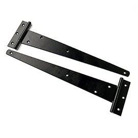 Merriway BH04383 (2 Pcs) Heavy Duty Japanned Tee Hinge 200mm (8 inch) Black - Pack of 2 Pieces